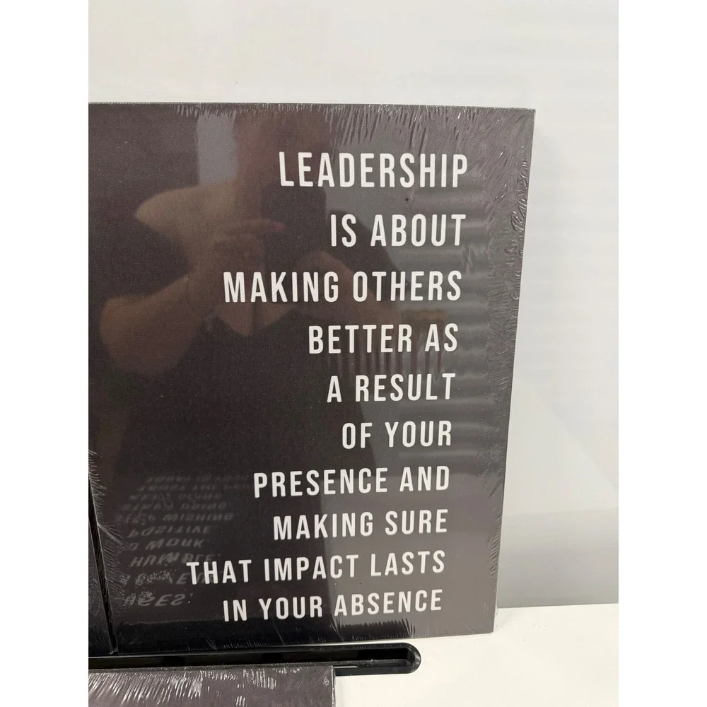 Set of 3 Motivational Canvas Wall Art Office Decor Black White Leadership Quotes